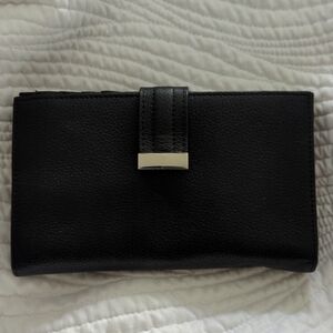 Danier black leather wallet new never used
